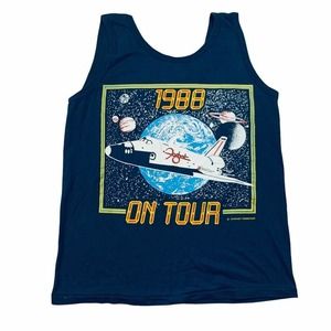 Vintage Foghat 1988 On Tour space shuttle single stitch tank top medium